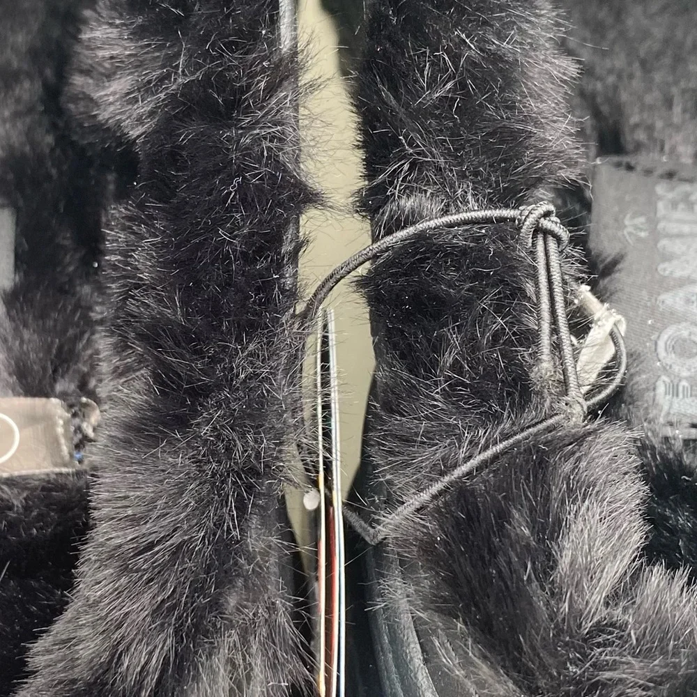 Skechers Foamies D’Lites 2.0 Fleece Lined Mule Sneakers Women’s 7 Black New - Picture 8 of 14